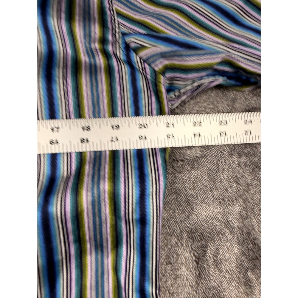 Robert Graham Classic Fit Mens Striped Button Down Shirt Blue Green Purple Mediu - Picture 7 of 8
